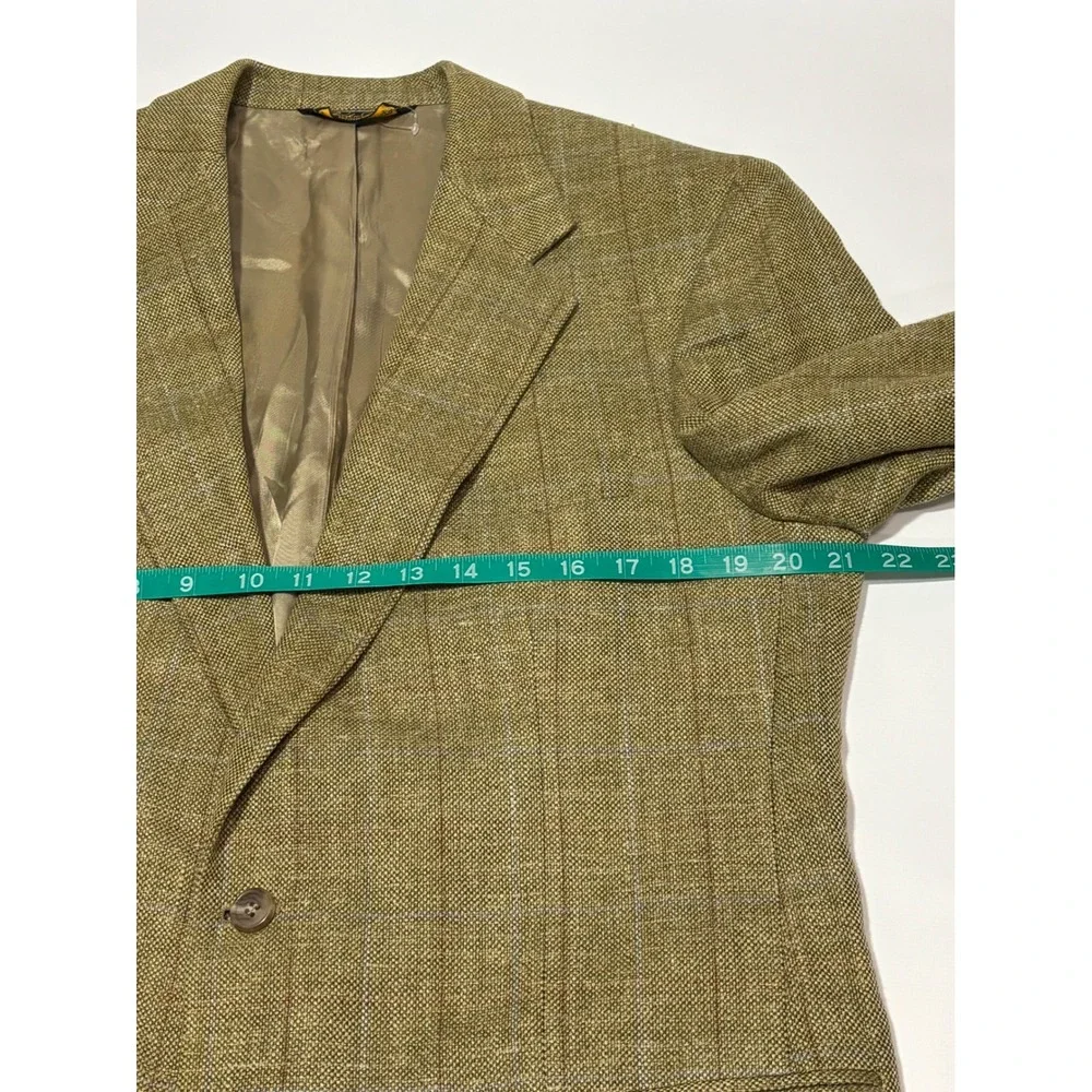 Brooks Brothers Mens 40R Window Pane Blazer Jacket Sport Coat Brown USA Academia